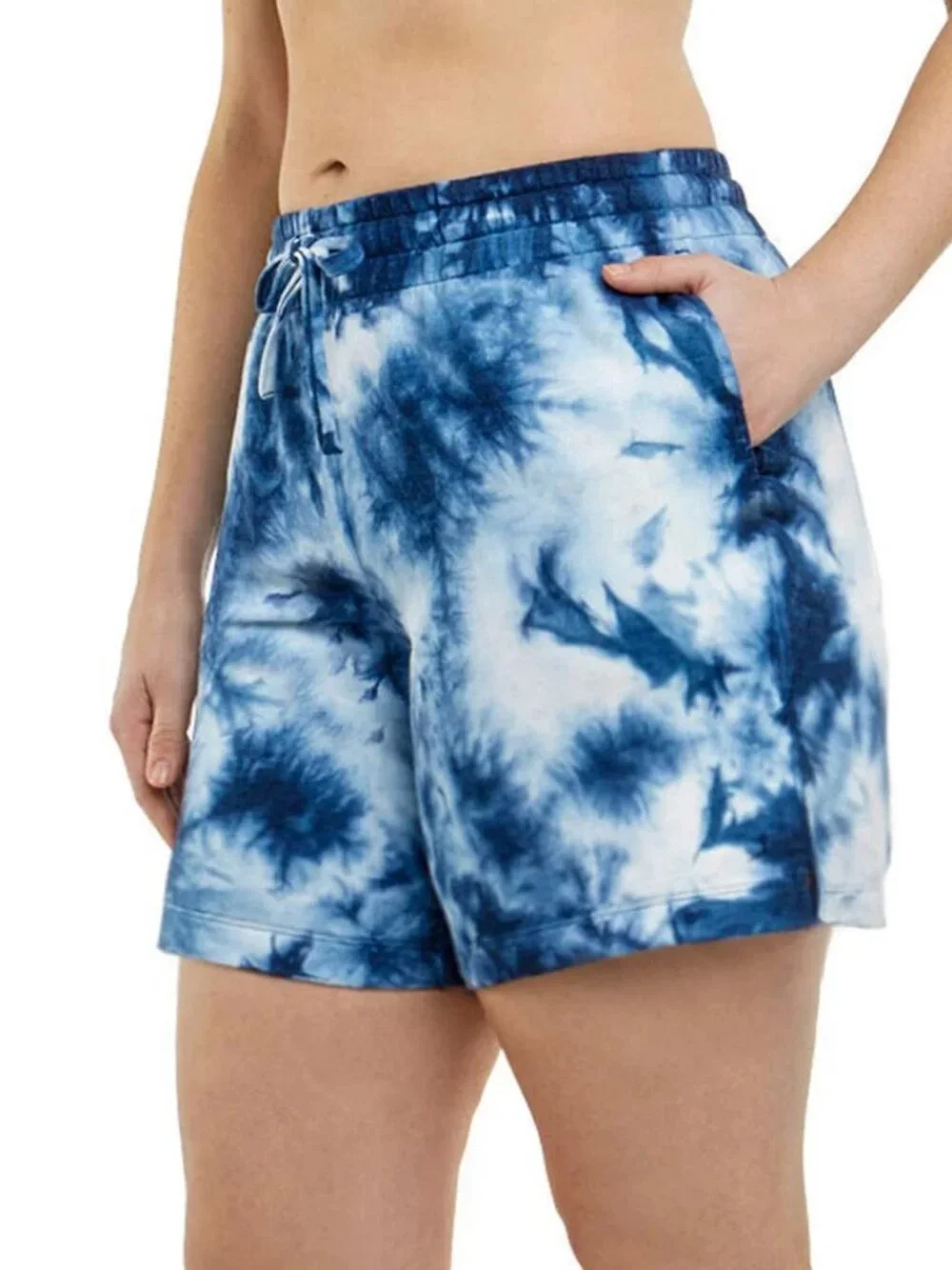 Danskin Ladies' Soft Active Short, 2-pack, White/Neptune Blue